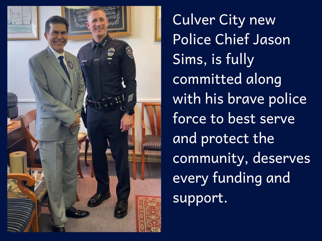 Raji Rab with Chief Jason Sims of Culver City